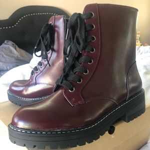 Maroon Combat Boots